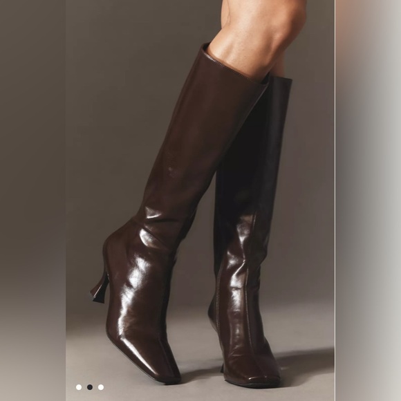 Via Spiga Leather Croc Heeled Boots Made in Italy Size 7 - Picture 9 of 10